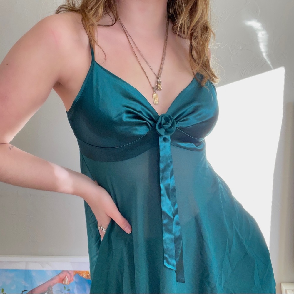Blue-Green Lingerie Slip